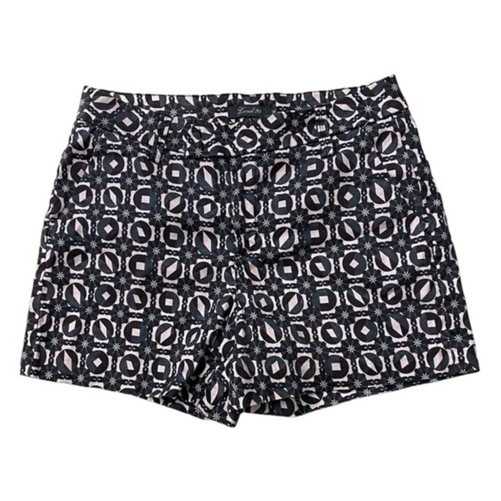 Linen Blend Level 99 Women's Size 29 Cindie Geometric Print Tailored‎ Shorts